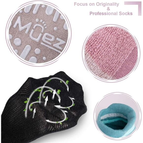 Non Slip Yoga Socks for Women, Anti-Skid Pilates, Barre,Hospital Socks with Grip - Picture 2 of 7